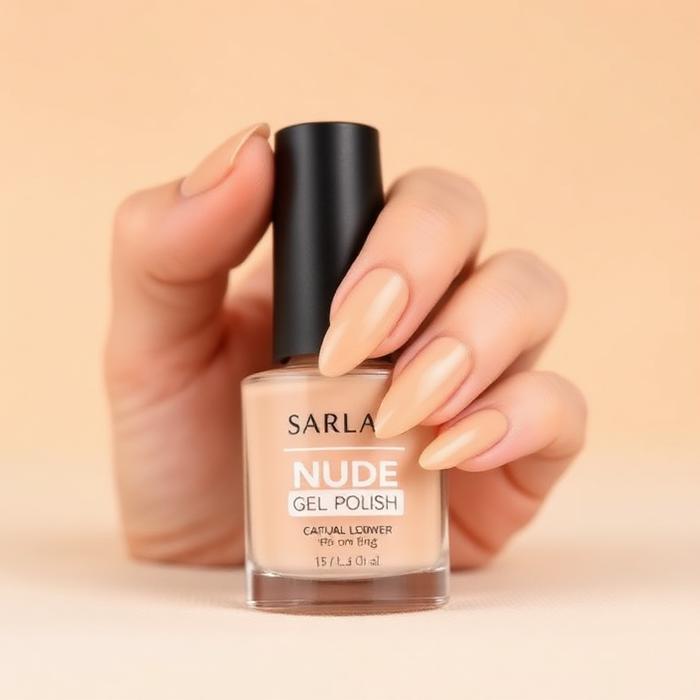 Unhas em gel nude rosé com acabamento natural e brilho intenso